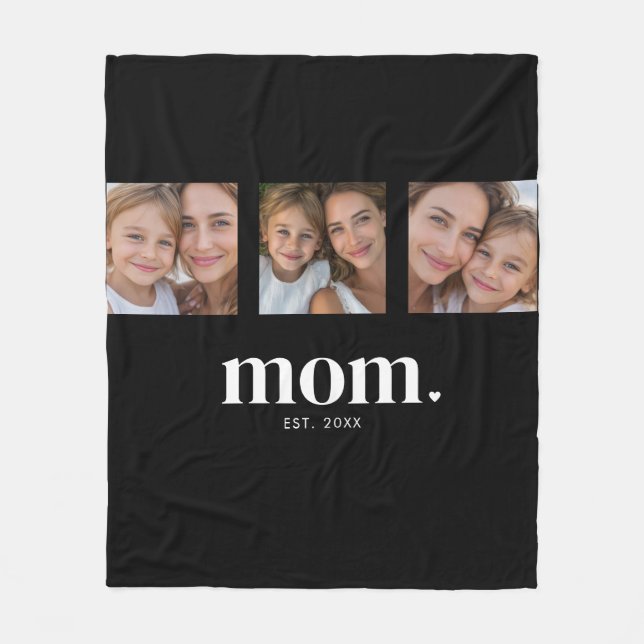 Cobertor De Velo Mom Established Elegant Modern Black 3 Photo (Frente)