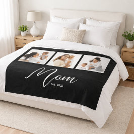 Cobertor De Velo Mom Established Elegant Script Black 3 Photo
