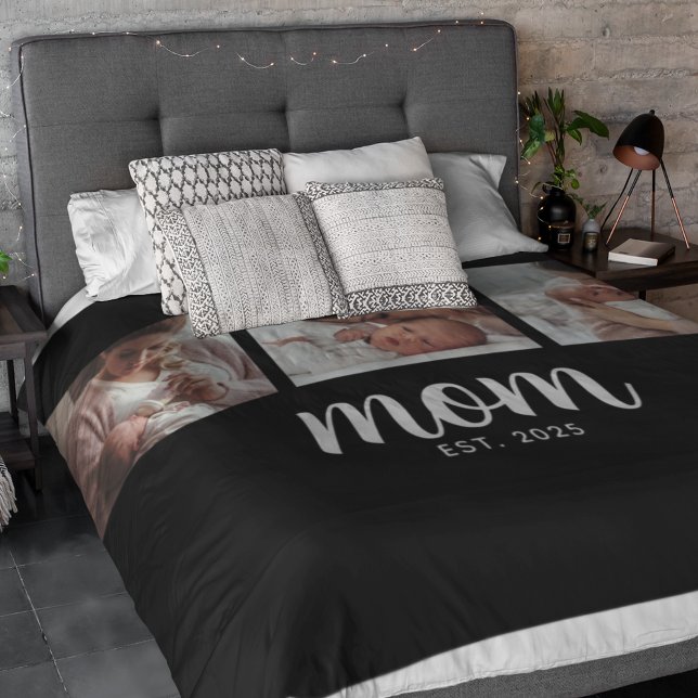 Cobertor De Velo Mom Established Elegant Script Black 3 Photo (Criador carregado)