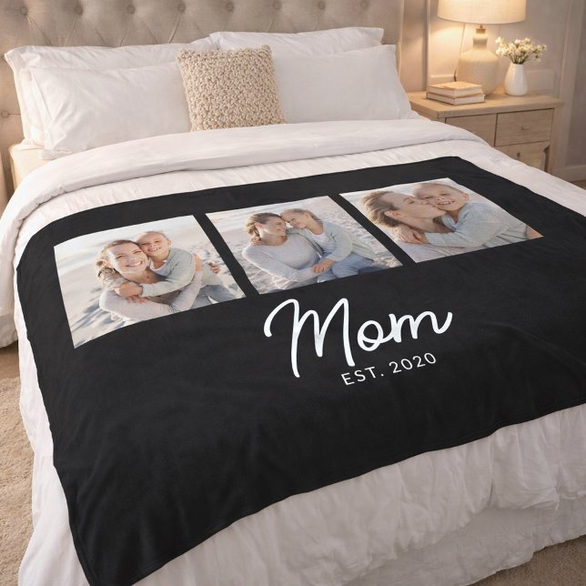 Cobertor De Velo Mom Established Elegant Script Black 3 Photo (Criador carregado)