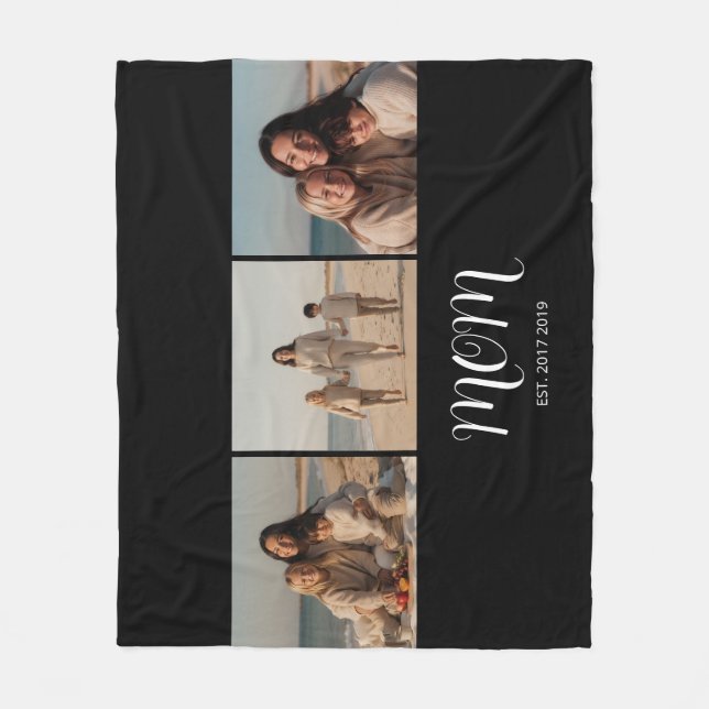 Cobertor De Velo Mom Established Graceful Script Black 3 Photo (Frente)