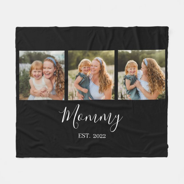Cobertor De Velo Mom Established Modern Script Black 3 Photo (Frente (Horizontal))