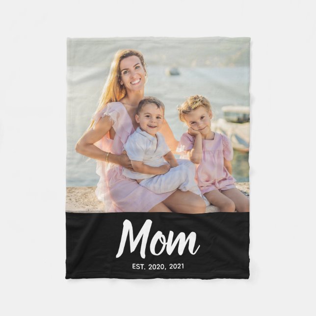 Cobertor De Velo Mom Established Modern Script Photo (Frente)