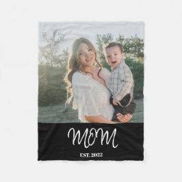 Cobertor De Velo Mom Established, Photo, Script, Fleece Blanket