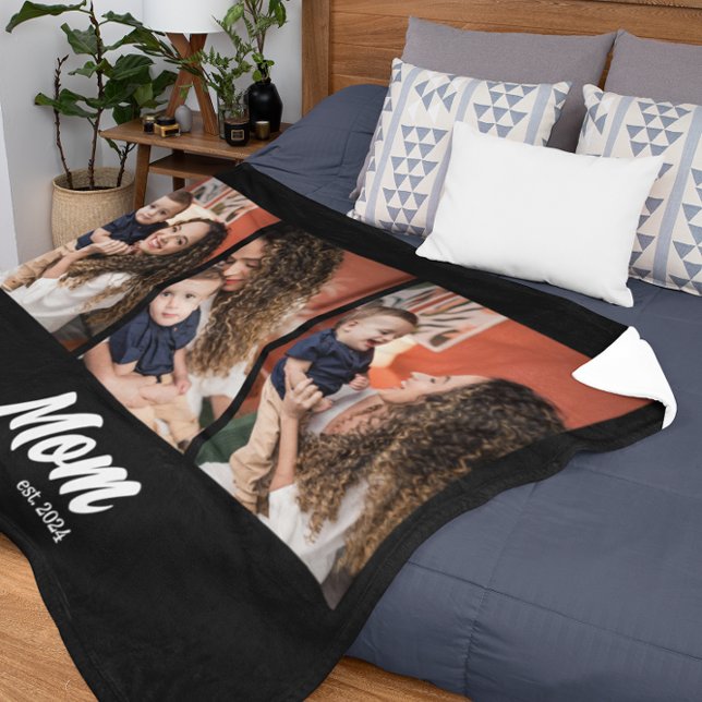 Cobertor De Velo Mom Established Script Black Photo (Criador carregado)