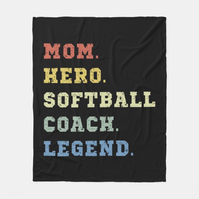 Cobertor De Velo Mom hero softball coach legend (Frente)