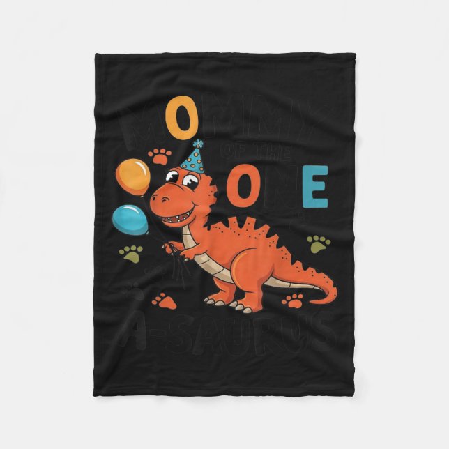 Cobertor De Velo Mommy Of The One-a-saurus 2nd Birthday Dinosaur Pa (Frente)