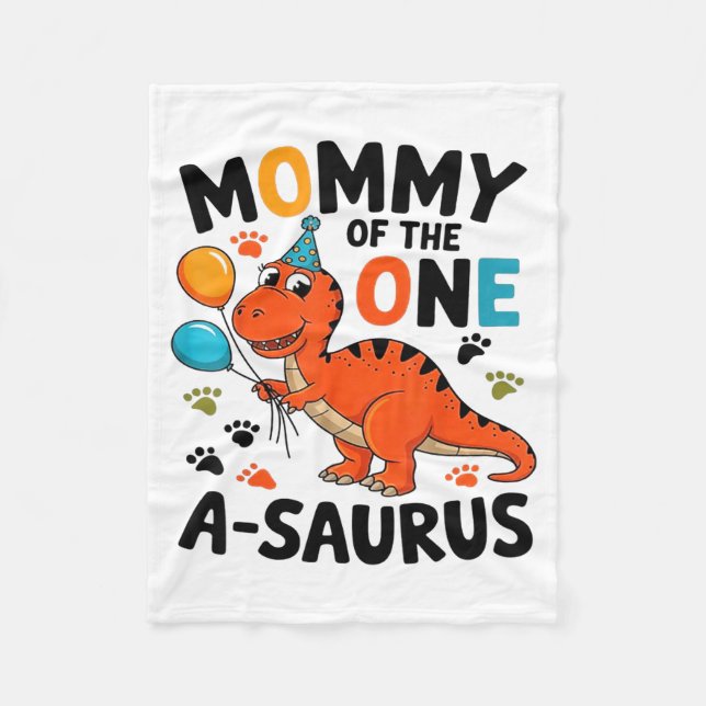 Cobertor De Velo Mommy Of The One-a-saurus 2nd Birthday Dinosaur Pa (Frente)