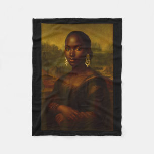 Cobertor De Velo Mona Lisa Negra Afro Africana Melanina História Ne
