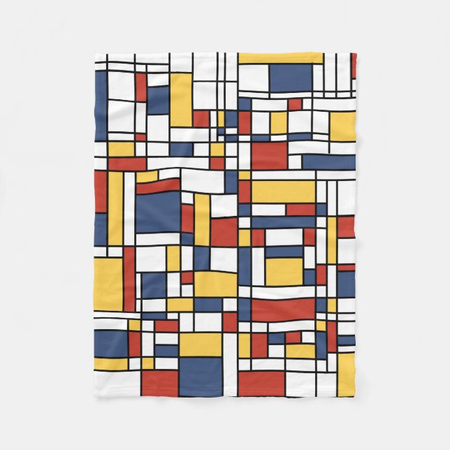 Cobertor De Velo Mondrian De Stijl Pattern (Frente)