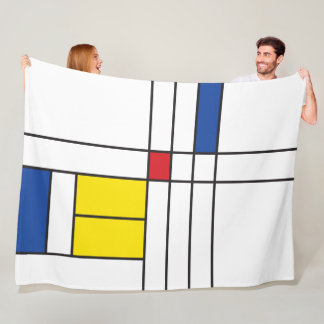 Cobertor De Velo Mondrian II Design de Arte Moderna Minimalista De