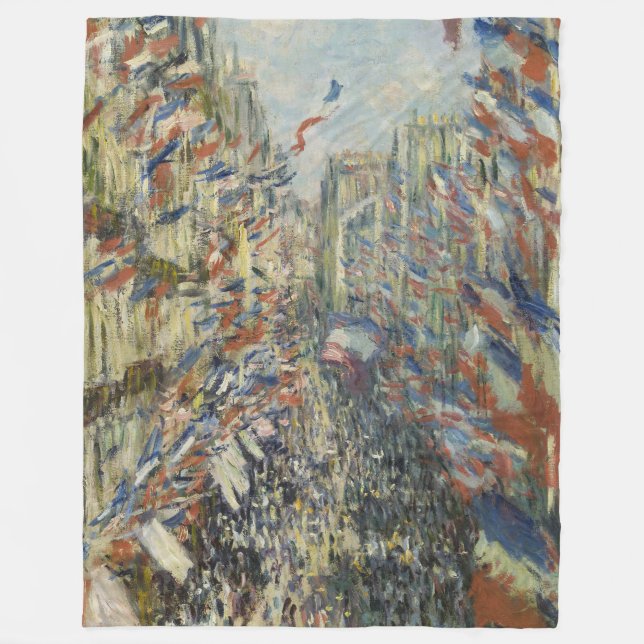 Cobertor De Velo Monet 1878 Rue Montorgueil em Paris (Frente)