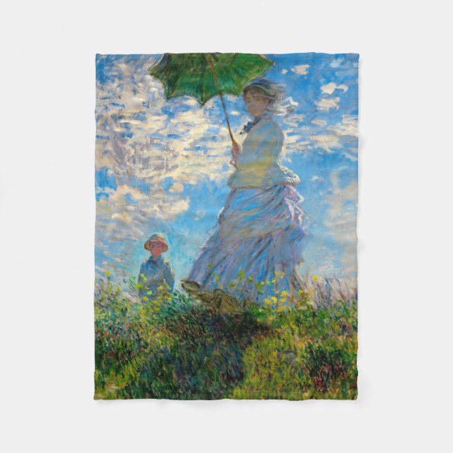 Cobertor De Velo Monet Mulher Guarda-Sol Impressionismo (Frente)