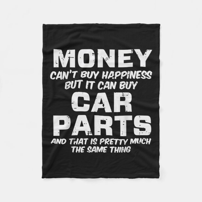 Cobertor De Velo Money Cant Buy Hapness Car Parts Funny Auto Mechan (Frente)