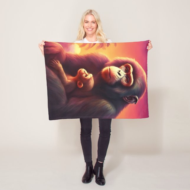 Cobertor De Velo Monkey Fleece Blanket, 30"x40" (In Situ)