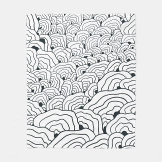 Cobertor De Velo Monochrome Wave Pattern, Modern Abstract Line Art