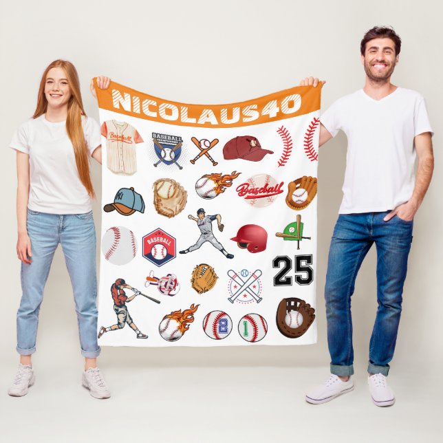 Cobertor De Velo Monogram Baseball player Modern sport pattern (In Situ)