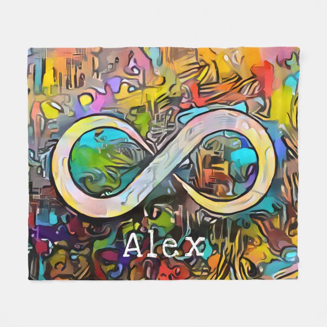 Cobertor De Velo Monograma | Adicionar nome | Símbolo Infinito (Frente (Horizontal))