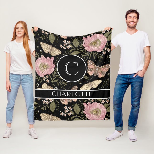 Cobertor De Velo Monograma Botânico de Flor Silvestre Moderno e Ele (In Situ)