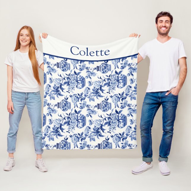Cobertor De Velo Monograma Chinoiserie Azul  (In Situ)