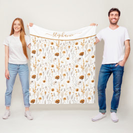 Cobertor De Velo Monograma Cinza Bege Marrom Branco Boho Floral