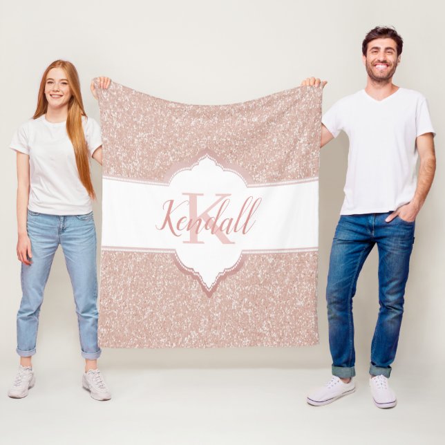 Cobertor De Velo Monograma com brilho rosado (In Situ)