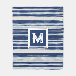 Cobertor De Velo Monograma com risca azul e branca