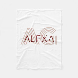 Cobertor De Velo Monograma de Beige Moderno e Vinho