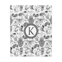 Monograma de Elementos de Boho da Borboleta Preta 