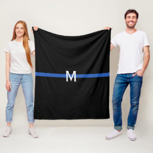 Cobertor De Velo Monograma de Linha Azul Fino da Polícia