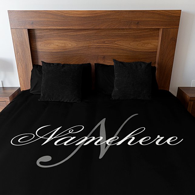 Cobertor De Velo Monograma de Nome Personalizado Único Tamanho Gran (Criador carregado)