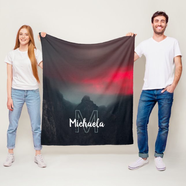 Cobertor De Velo Monograma de nuvens, neblina e montanhas (In Situ)