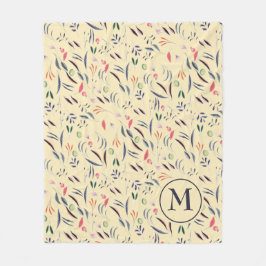 Cobertor De Velo Monograma de Padrão Floral Personalizado