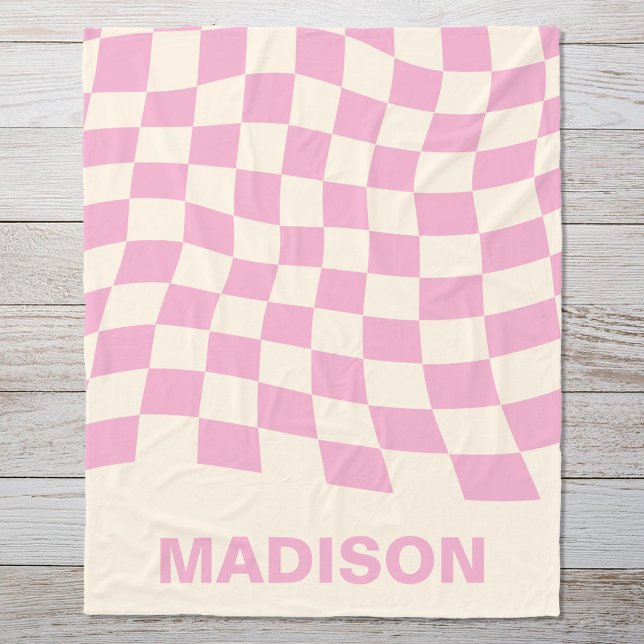 Cobertor De Velo Monograma de Padrão Verificado com Onda Moderna Ro (Criador carregado)