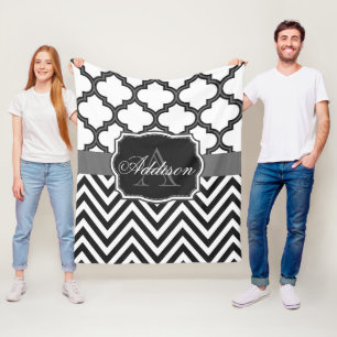 Cobertor De Velo Monograma de Quatrefoil Chevron