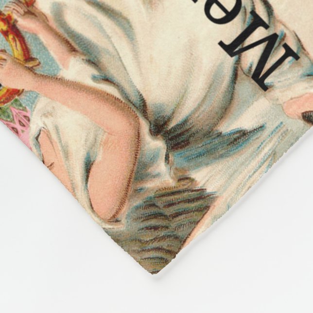 Cobertor De Velo Monograma do Natal do Victorian da música do anjo (Quina)