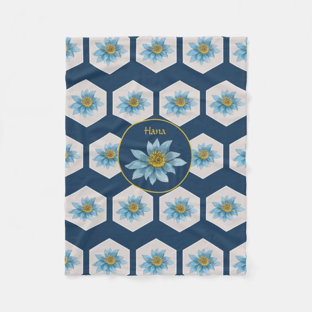 Cobertor De Velo Monograma do padrão geométrico do lírio (Frente)