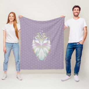 Cobertor De Velo Monograma do Pastel Purple Oracle Owl