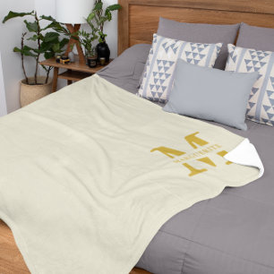 Cobertor De Velo Monograma Dourado de bege neutro