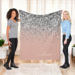 Cobertor De Velo Monograma Dourado de Lata Rosa Rosa Rosa Rosa Esbr<br><div class="desc">Rosa Dourado - Cor-de-rosa pincelado e Faaux Sparkle Glitter Nome do Monograma e Folheto Inicial. Isto faz o doce e perfeito aniversário de 16 anos,  casamento,  chá de panela,  aniversário,  chá de fraldas ou festa de solteira presente para alguém que ama luxo de luxo e estilos quíticos.</div>