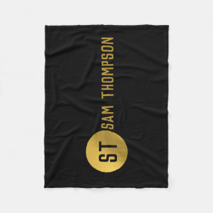 Cobertor De Velo Monograma Dourado e negro elegante
