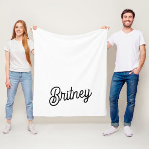 Cobertor De Velo Monograma e Nome Personalizados de Branco Preto Mo