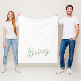 Cobertor De Velo Monograma e Nome Personalizados Verde do Modern Sa