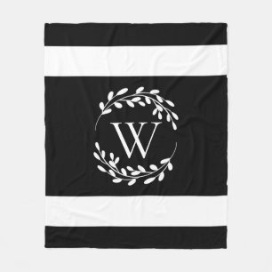 Cobertor De Velo Monograma Floral Negro e Branco