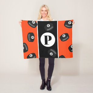 Cobertor De Velo Monograma Inicial do Nome do Puck de Hóquei em Gel