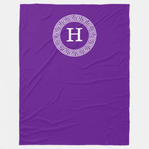 Cobertor De Velo Monograma Inicial do Quadro-Chave Grego - Purple W
