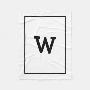 Cobertor De Velo Monograma inicial preto simples branco