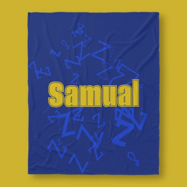 Cobertor De Velo Monograma legal e nome em azul marinho e ouro (Criador carregado)