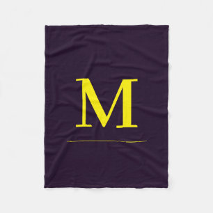 Cobertor De Velo Monograma minimalista amarelo elegante sofisticado
