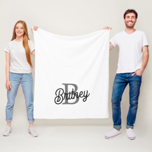 Cobertor De Velo Monograma Moderno Nome do Elegante Script de Cinza